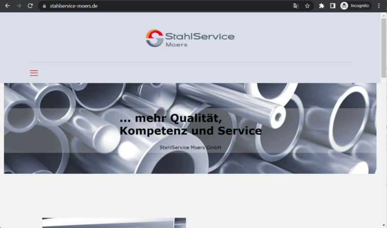 stahlservice moers gmbh landing page