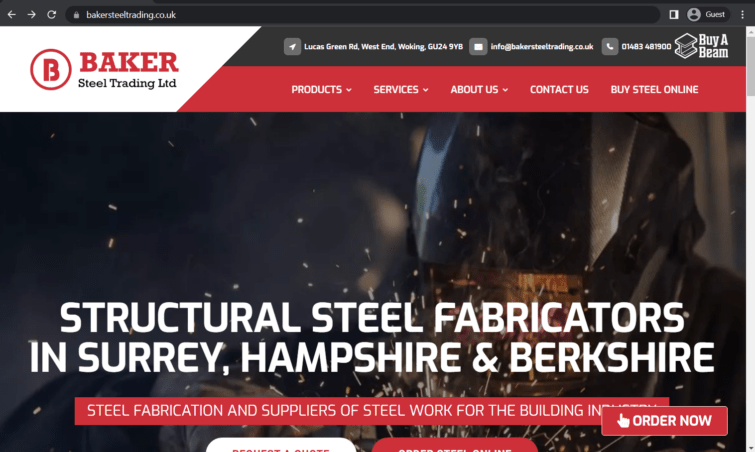 baker steel trading landing page